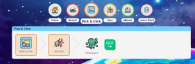 Orbit Pick and Click feature dinosaur icon